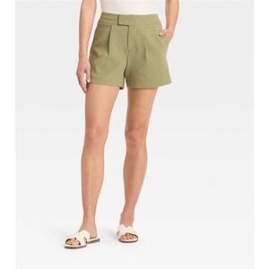 A New Day Women's High-Rise Tailored Shorts Green Sz 8